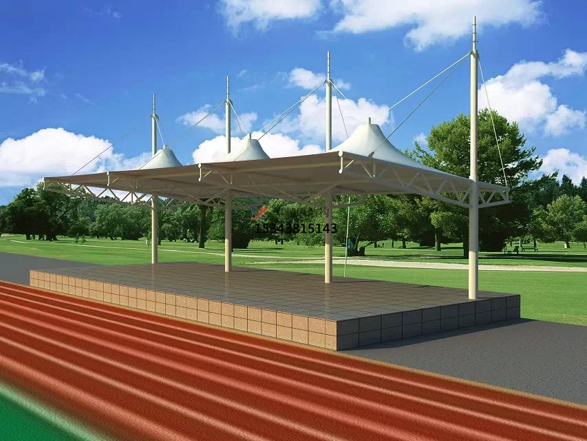 旬邑體育公園膜結(jié)構【看臺雨棚】門球場案例