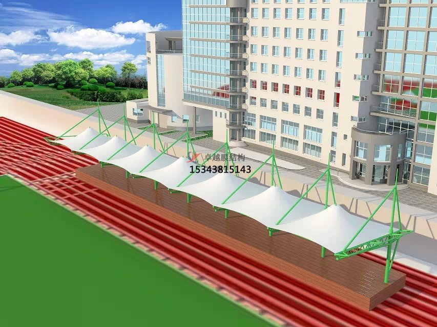 乾縣體育公園膜結(jié)構【看臺雨棚】門球場案例